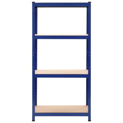 vidaXL Storage Shelves 2 pcs Blue 31.5"x15.7"x63" Steel and MDF