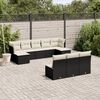 vidaXL Garden Sofa Set Black, Cream White