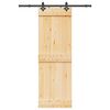 vidaXL Sliding Door with Hardware Set 27.6x82.7" Solid Wood Pine