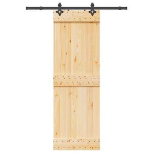 vidaXL Sliding Door with Hardware Set 27.6x82.7" Solid Wood Pine