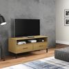 vidaXL TV Cabinet Brown Solid Pine Wood and Metal Medium TV Cabinet