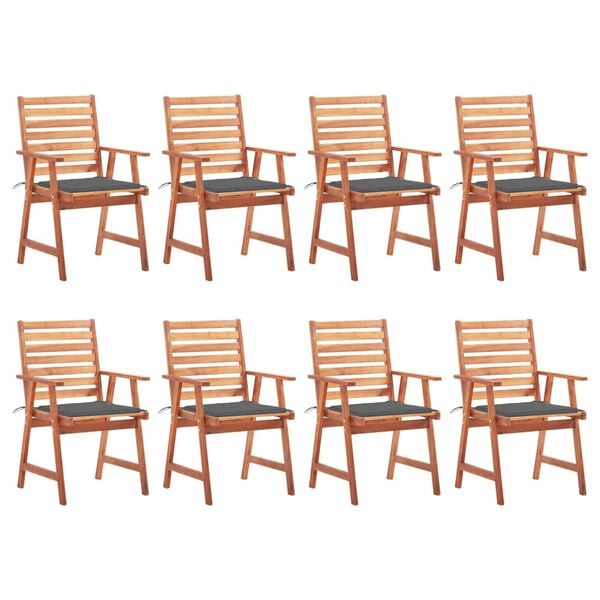 vidaXL Outdoor Chair Set of 8 Anthracite, Brown
