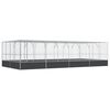 vidaXL Aviary Silver and Charcoal Galvanized Steel Large Aviary