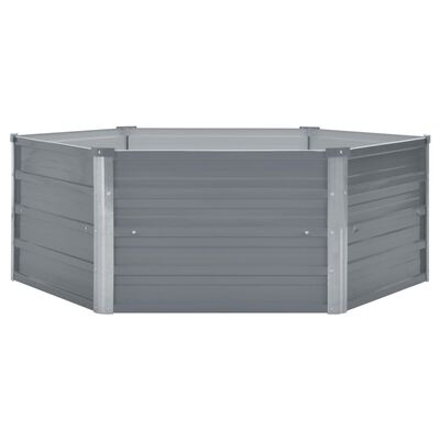 vidaXL Raised Garden Bed 50.8"x50.8"x18.1" Galvanised Steel Gray
