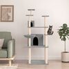 vidaXL Cat Tree Light Grey Engineered wood, plush, sisal Large Durable