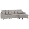vidaXL 3-Seater Sofa with Footstool Light Gray 82.7" Fabric