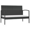 vidaXL Garden Lounge Set Black PE rattan, powder-coated steel, glass