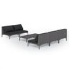 vidaXL Garden Lounge Set Dark grey Powder-coated steel 6 Piece Set