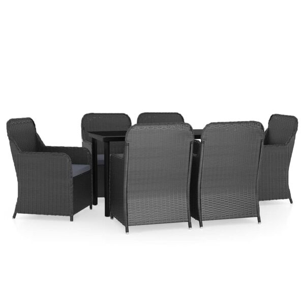 vidaXL Garden Dining Set Black