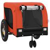 vidaXL Pet Bike Trailer Orange and Black Oxford Fabric, Iron, PVC Small