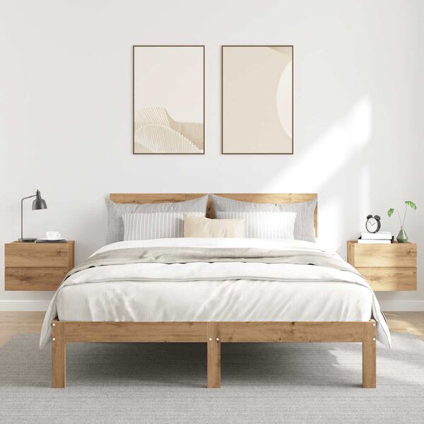 vidaXL Wall-mounted Bedside Cabinet Set of 2 Artisan Oak Engineered wood