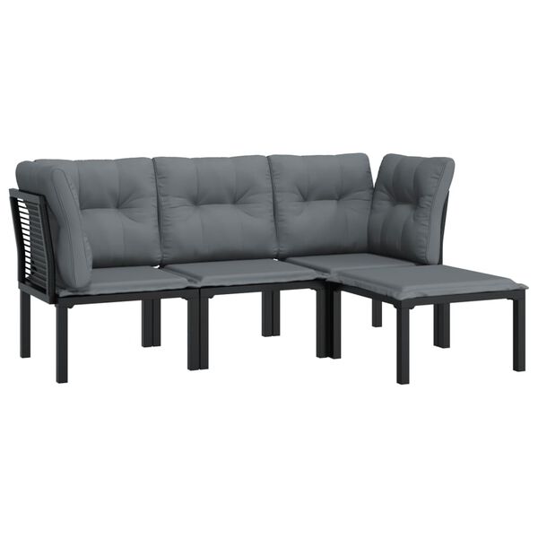 vidaXL Garden Lounge Set Black and Dark Grey