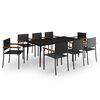 vidaXL Garden Dining Set Black