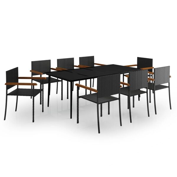 vidaXL Garden Dining Set Black