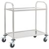 vidaXL 2-Tier Kitchen Trolley 38"x21.7"x35.4" Stainless Steel