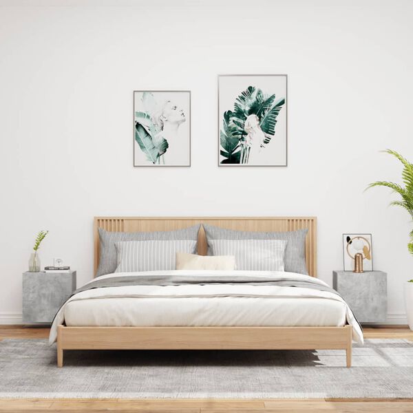 vidaXL TV Wall Cabinet Set of 2 Concrete Grey Engineered wood