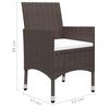 vidaXL Dining Set Brown Solid Acacia wood, PE Rattan, Powder-coated steel