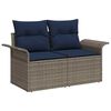 vidaXL Garden Sofa Set with Cushion 4 pcs Grey Poly Rattan