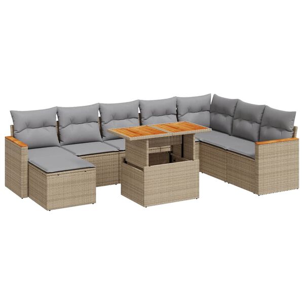 vidaXL Garden Sofa Set Beige, Light Grey
