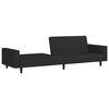 vidaXL Sofa Bed Black Velvet (100% polyester), wood, plastic 2-Seater