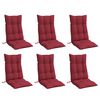 vidaXL Highback Chair Cushion Set of 6 Wine Red