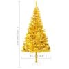 vidaXL Artificial Pre-lit Christmas Tree with Ball Set Gold 70.9" PET