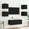 vidaXL TV Wall Cabinet Set of 2 Black Engineered Wood Medium