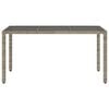vidaXL Garden Table Grey PE rattan 59.1 x 35.4 x 29.5 in