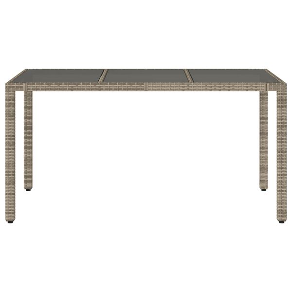vidaXL Garden Table Grey PE rattan 59.1 x 35.4 x 29.5 in