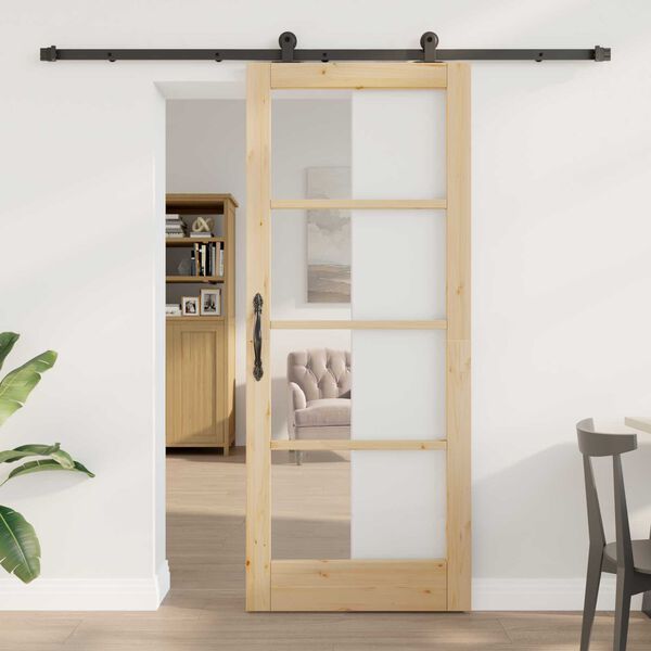 vidaXL Sliding Door ORKDAL Natural 32.68 x 79.53 in