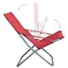 vidaXL Folding Beach Chairs 2 pcs Fabric Red