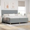 vidaXL LED Box Spring Bed Light Grey 78.74 x 78.74 in Fabric