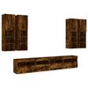 vidaXL TV Wall Cabinet Set Smoked Oak Engineered wood, Glass Large