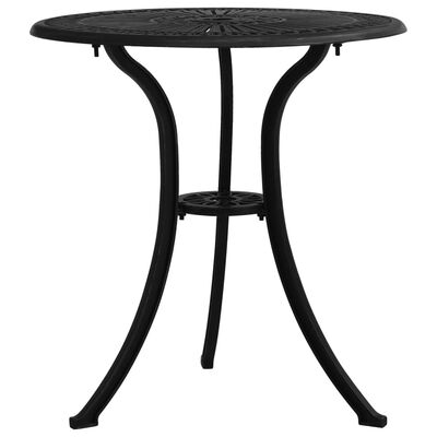 vidaXL Patio Table Black 24.4"x24.4"x25.6" Cast Aluminum
