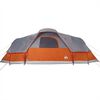 vidaXL Family Tent Dome 11-Person Gray and Orange Waterproof