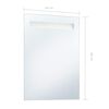 vidaXL Bathroom Mirror Silver Glass 23.6 x 31.5 in Lights