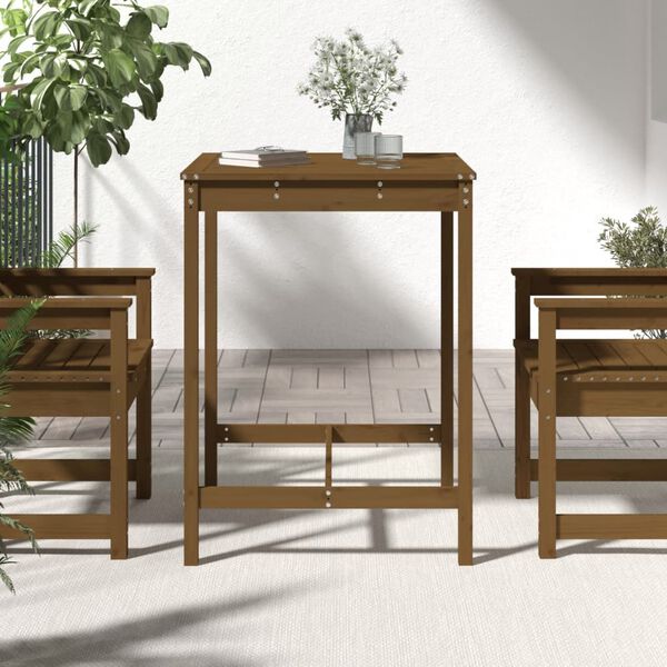 vidaXL Garden Table Honey brown Solid pine wood 32.5 x 32.5 x 43.3 in