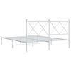 vidaXL Bed Frame White Powder-coated steel Full Bed Frame Rectangular