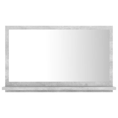 vidaXL Bathroom Mirror Concrete Gray 23.6"x4.1"x14.6" Chipboard