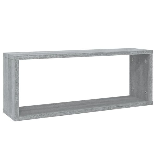 vidaXL Wall Cube Shelf Set of 2 Grey Sonoma Engineered wood