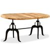 vidaXL Dining Table Natural Mango Wood Solid Mango Wood, Steel