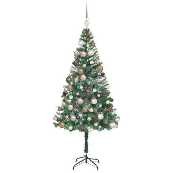 vidaXL Artificial Christmas Tree Green 70.87 in PVC and Steel