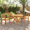 vidaXL Garden Chair Set of 4 Brown Solid Acacia wood
