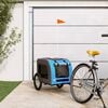 vidaXL Pet Bike Trailer Blue and Grey Oxford fabric, Iron, PVC Small