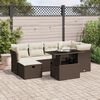 vidaXL Garden Sofa Set Brown PE rattan Large Adjustable Armrests