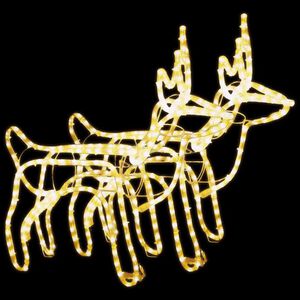 vidaXL Christmas Reindeer Figure Set of 2 Warm White Steel