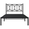 vidaXL Bed Frame Black Steel Twin Rectangular Modern Durable