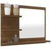 vidaXL Mirror Brown oak Engineered wood, acrylic Medium Bathroom Mirror