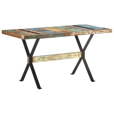 vidaXL Dining Table 55.1"x27.6"x29.9" Solid Reclaimed Wood