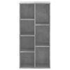 vidaXL Bookcase Concrete grey Engineered wood Medium Bookcase